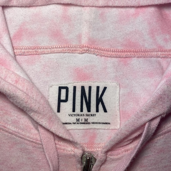 Victoria Secret PINK Lightweight Light Pink Perfect Zip Hoodie Size Medium EUC - Picture 6 of 14